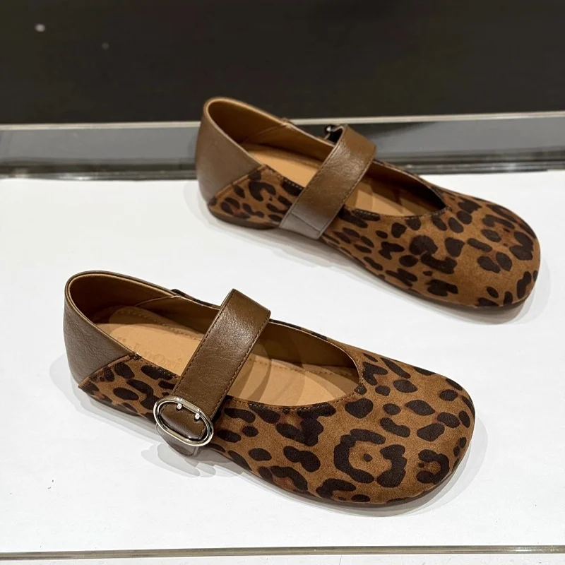 

Leopard Women's Mary Janes Shoes Flats Fashion Loafers Shoes 2025 Autumn Shallow Casual Sport Shoes Brand Dress Mujer Zapatos