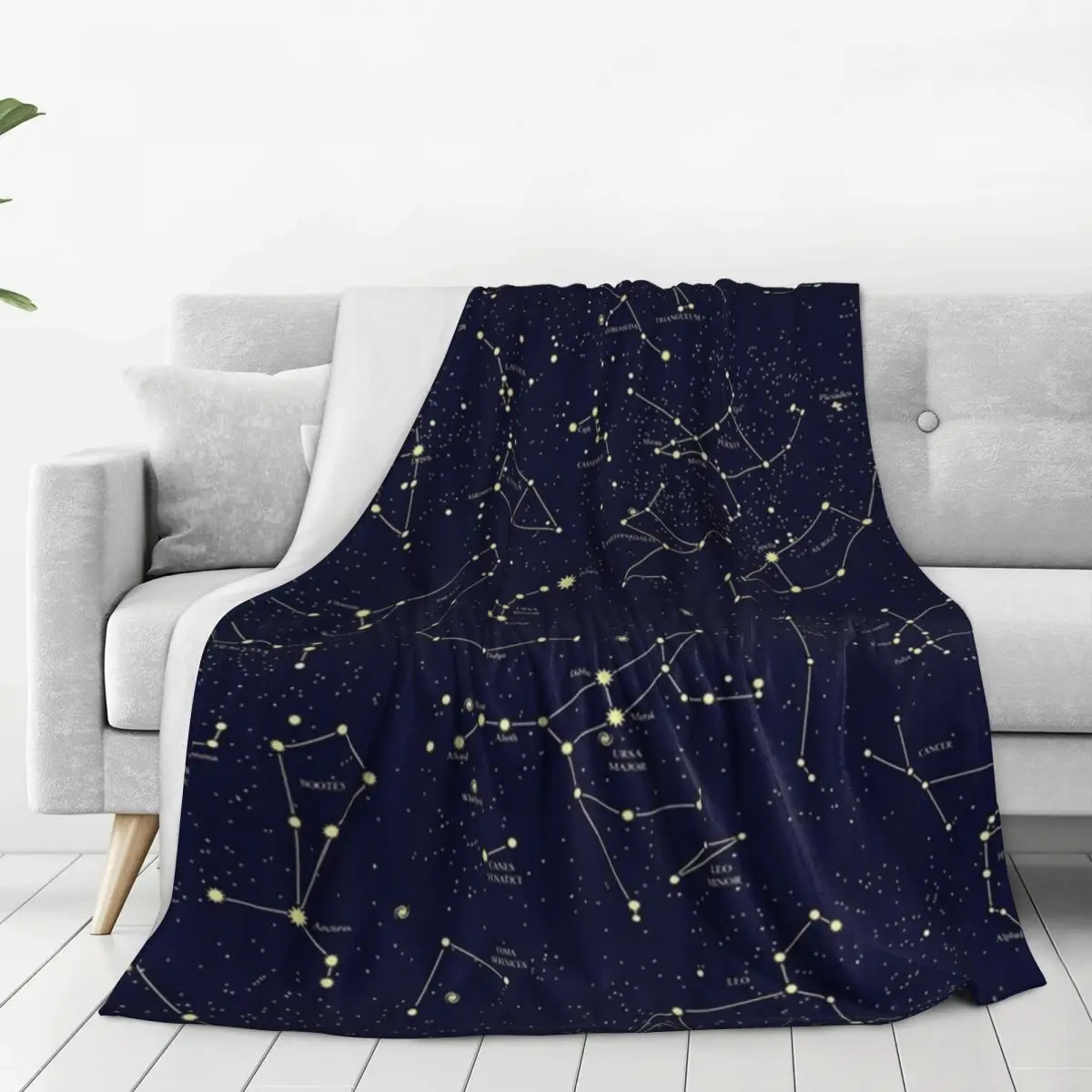 Constellation Astronomy Star Map Blankets Fleece Portable Throw Blankets Sofa Throw Blanket For Couch Office Throws Bedspread