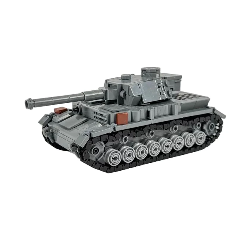 QWERT Panzer IV Ausf.F1 Tank Model MOC Building Bricks War Equipment Modular Technology Gifts Holiday Assemble Children Toy Suit