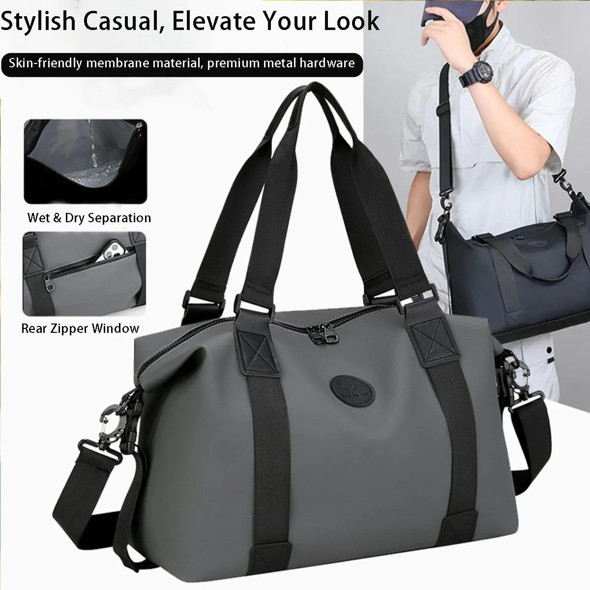 Lightweight Travel Duffle Bag Large Capacity Handbag Gym Shoulder Bag for Men Women Business Trip