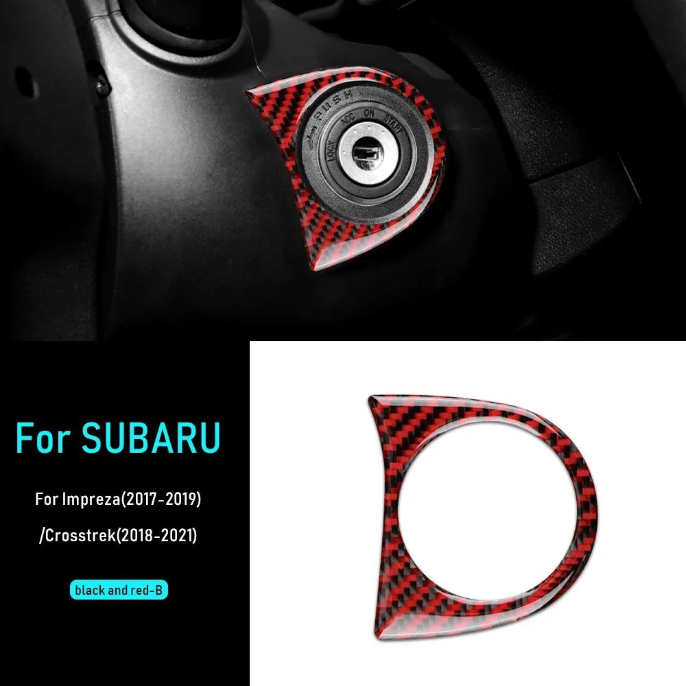 For Subaru Crosstrek 2018-2023 Impreza 2017 2018 2019 2020 2021 2022 2023 Soft Carbon Fiber Sticker Car Ignition Key Hole Trim