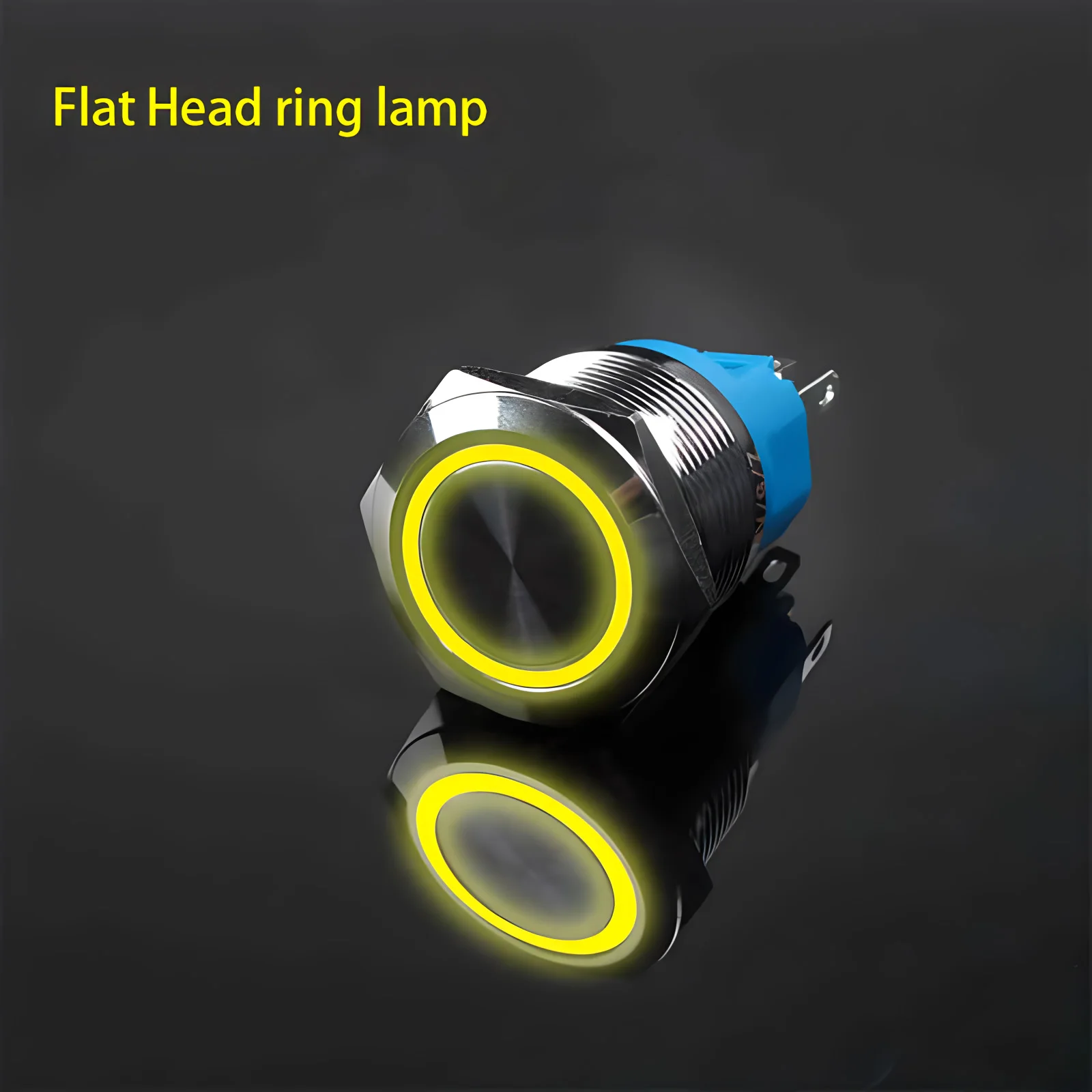 12mm 16mm 19mm 22mm Metalen Drukknop Platte Kop 1NO1NC LED Licht Rood Yeollw Blauw Groen Wit 3v 12v 24v 220v - afbeelding 1