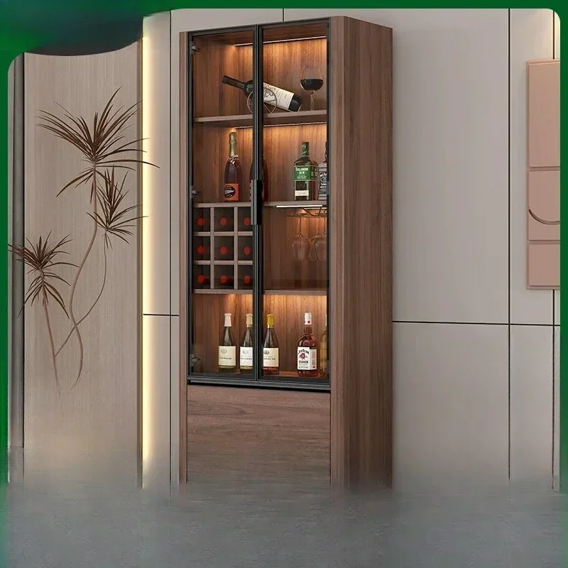 D9-living room wall storage cabinet, new glass display cabinet, household dining side cabinet, integrated shelf