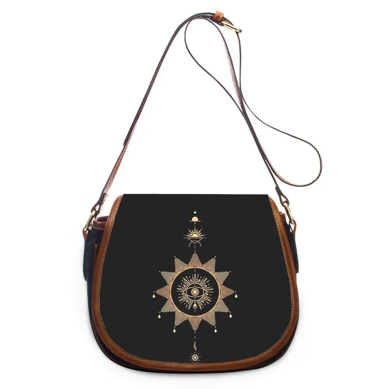 Dark gold art eye sun stars Print New Fashion Women Crossbody Bag Luxury Women Bags Zipper Shoulder Bag Women Shoulder Bag