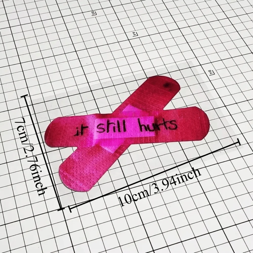 1pc 2D Flat Cross Bandage Vinyl Sticker, Waterproof Text Warning Decal for Car Window Bumper Motorcycle Laptop Decor