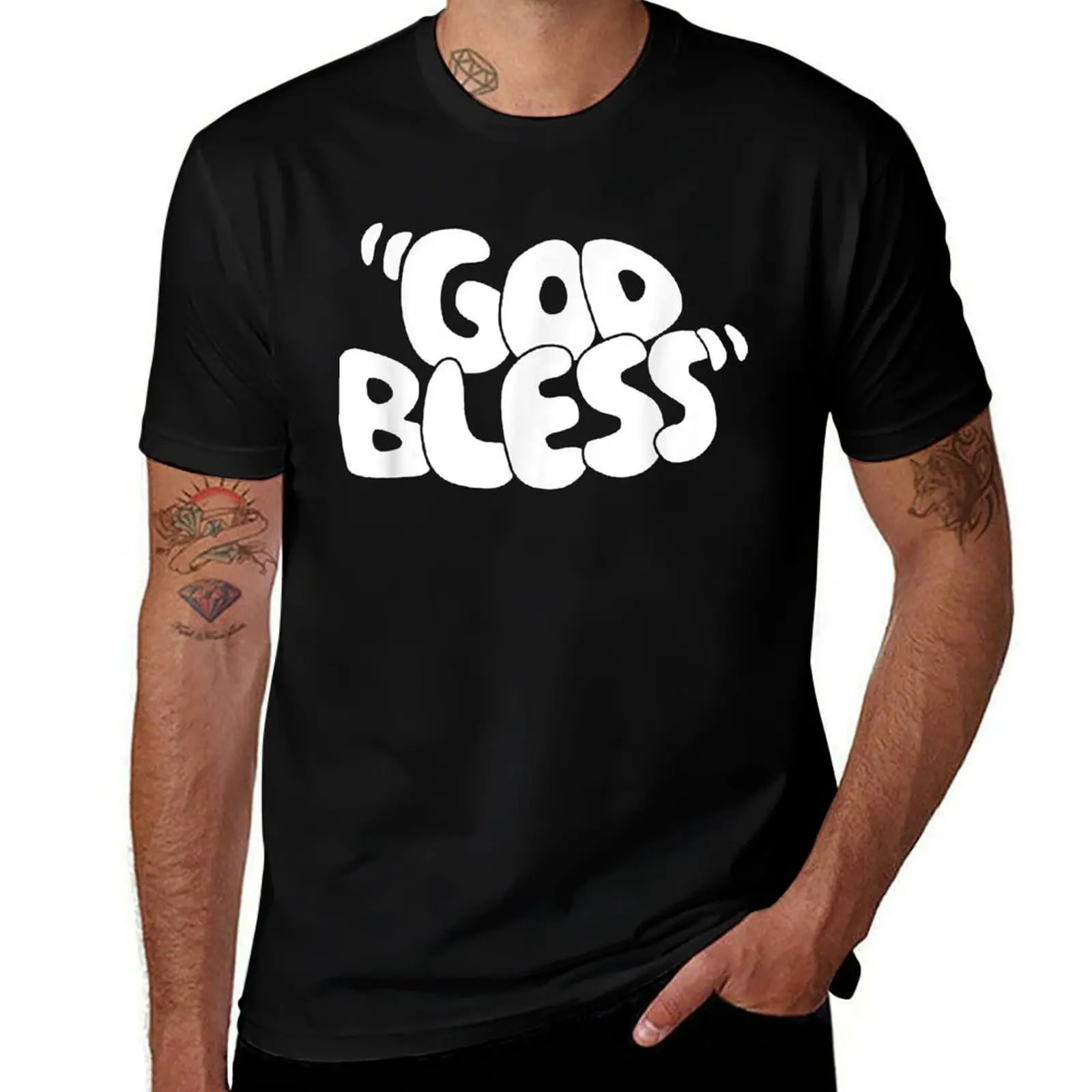 

Sal Vulcano God Bless T-Shirt t shirts for man graphic vintage men t shirt cotton 100% T-Shirt