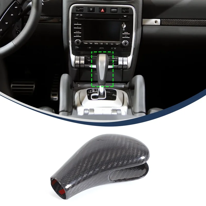 

Real Carbon Fiber Shift Knob Trim Shift Knob Back Cover For 2004-2009 Porsche Cayenne Interior Accessories