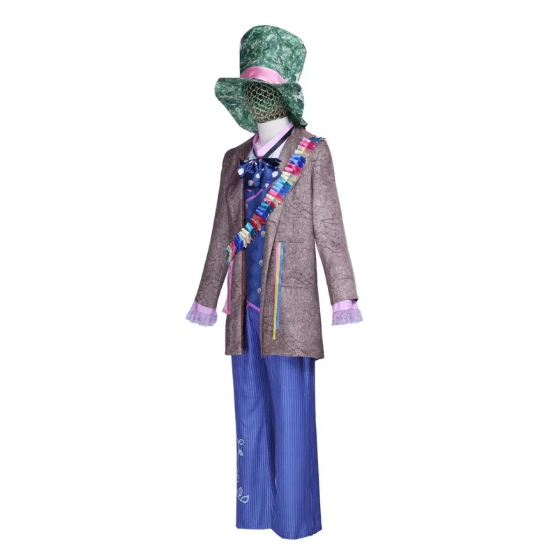 Alice Wonderland Cosplay Costume Mr. Hatter Outfits Suits Mad Hatter Costumes Halloween Carnival Role Play Clothes for Adult Men