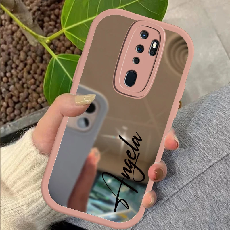 Customized Name Letters Case For OPPO A12E A12S A12 AX5 A5S A5 A3S A3 Pro A7 A8 A9 2020 A9 A9X A11X A11K Makeup Mirror Cover