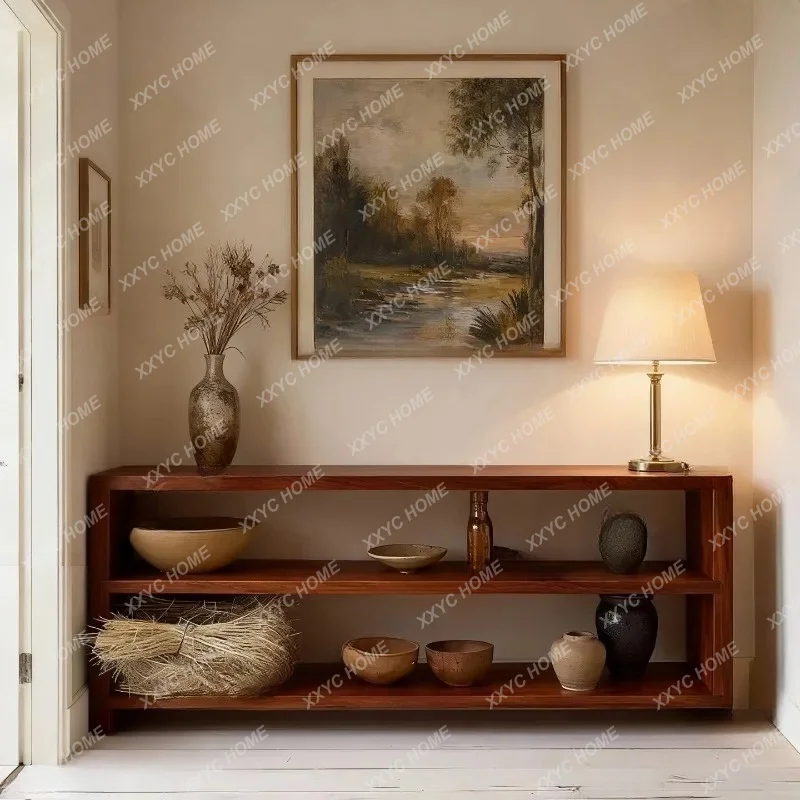 XX  Entrance table Solid wood corridor End view table  retro decorative table Shelf sofa