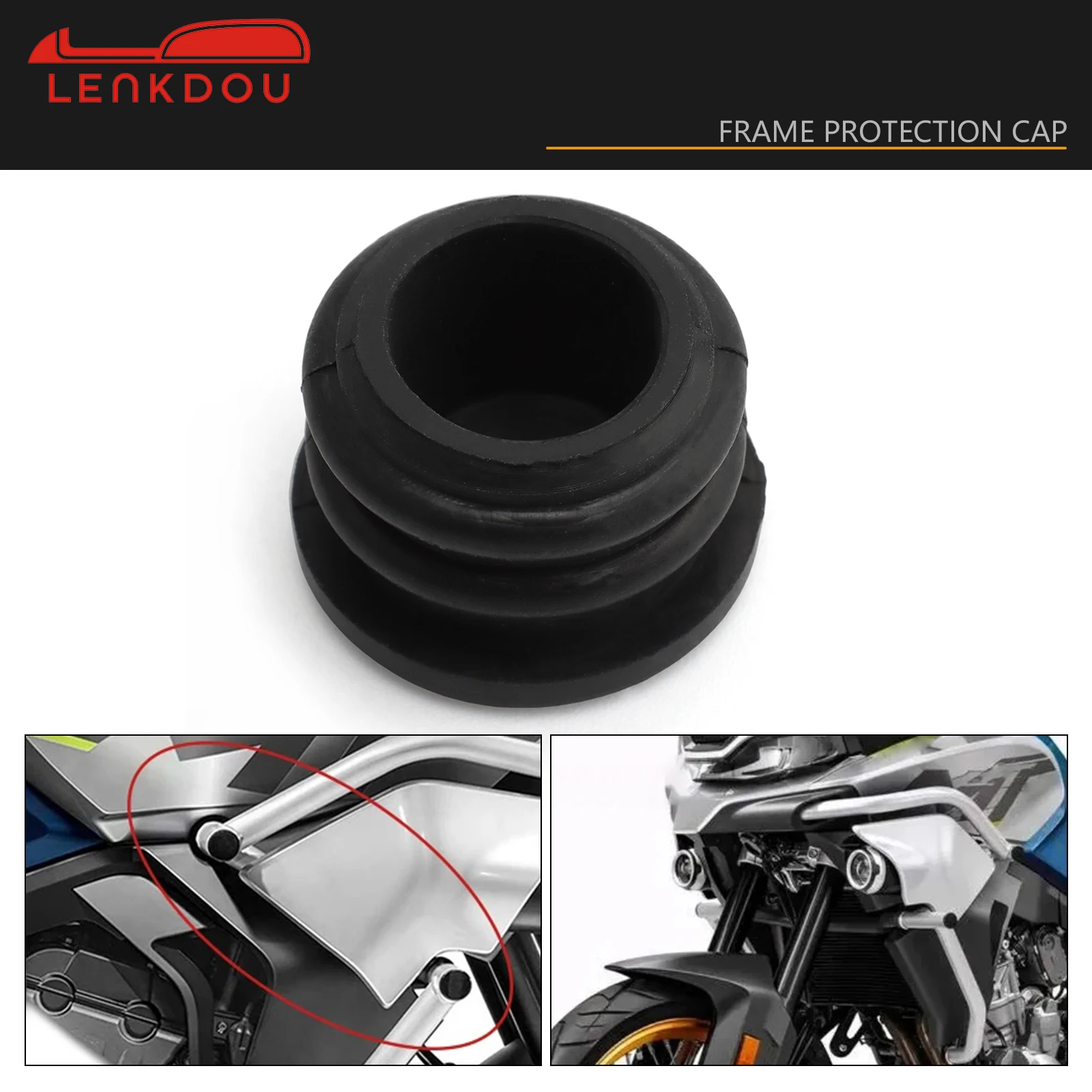 Motorcycle Rubber Frame Protection Cap Bumper Trim Cover For CFMOTO 800MT 800 MT Replace OEM Part Number 6WWV-250001-5000