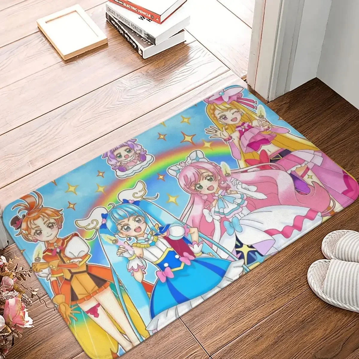 Pretty Cure Precure Princess Anime Non-Slip Carpet Hirogaru Sky Wing Butterfly Prism Sky Cool Doormat Bathroom Mat Floor Rug