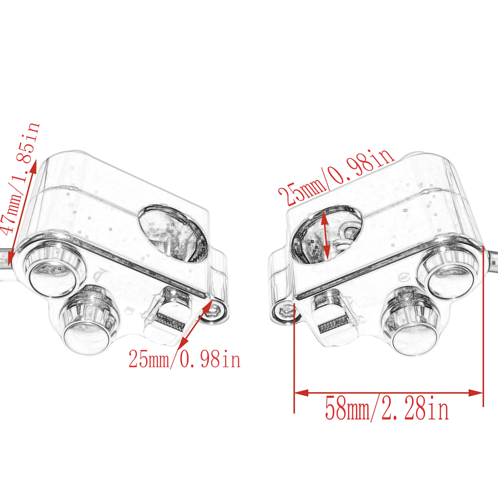 25mm Motorcycle Handlebar Control Switch Turn Signal Horn Start Kill Switch Button For Harley Bobber Chopper Cafe Racer Custom