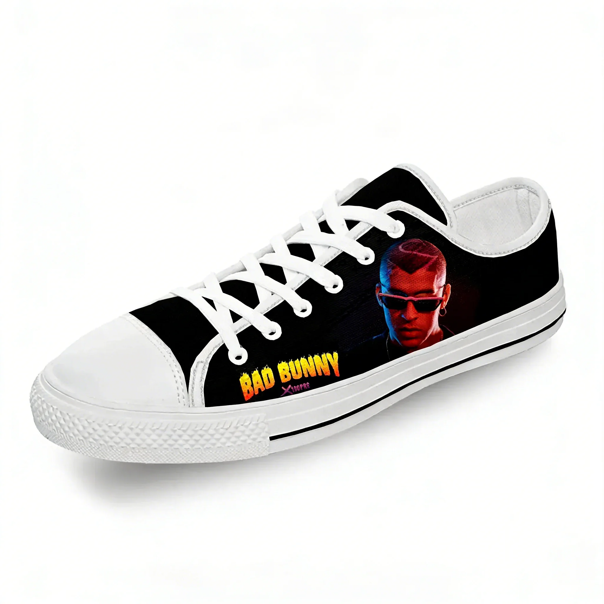 

Кроссовки Bad Bunny в стиле рэп/хип-хоп, модные белые, с 3D-принтом, низкие, из канваса, для мужчин и женщин, легкие, дышащие