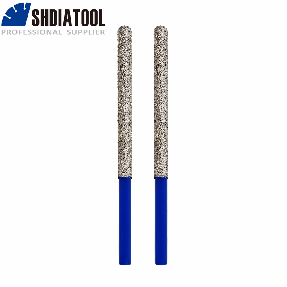 SHDIATOOL 2pcs Diamond Milling Bits Raking Mortar Round Shank 7.2x74mm Grinding Hole Saw Brick Stone Finger Bits Mortar Removal