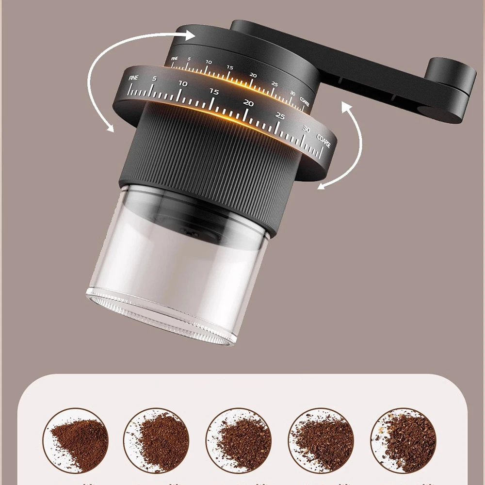 Portable Hand-crank Grinder Coffee Bean Grinder 35-speed Thickness Adjustment Household Hand-brushing Equipment Can Be Recharged - Image 4