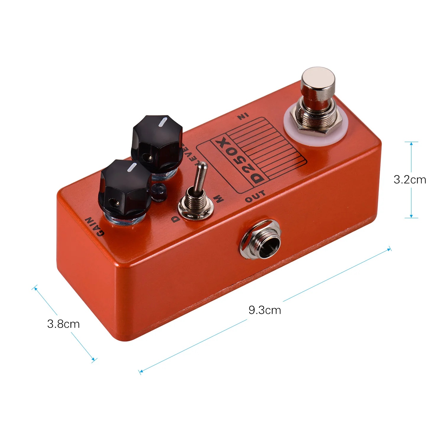 MOSKYAudio D250X Mini Electric Guitar Overdrive Preamp Effect Pedal 2 Models Full Metal Shell True Bypass Overdrive Effect Pedal