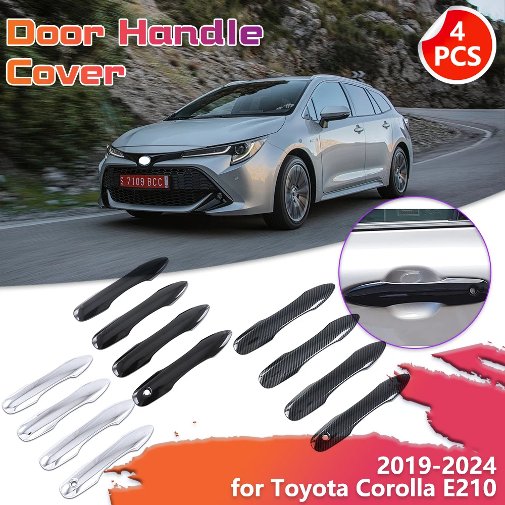 4x Car Door Handle Cover for Toyota Corolla E210 Touring Sports Suzuki Swace 2019~2024 Sticker Trim Exterior Scratch Accessories