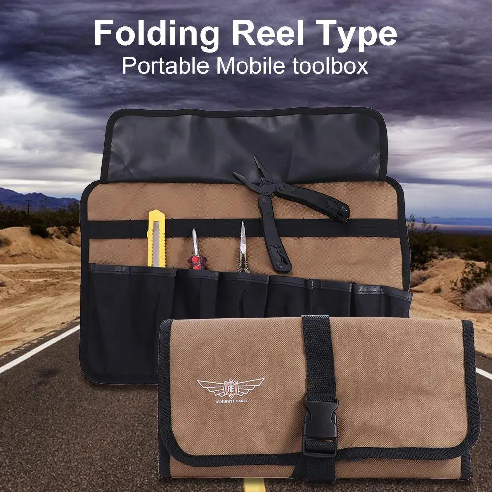 

Oxford Cloth Roller Tool Bag Anti drop Multi Pocket Foldable Tool Pouch Carrier Bag Adjuseable Tool Storage Bag Electrician