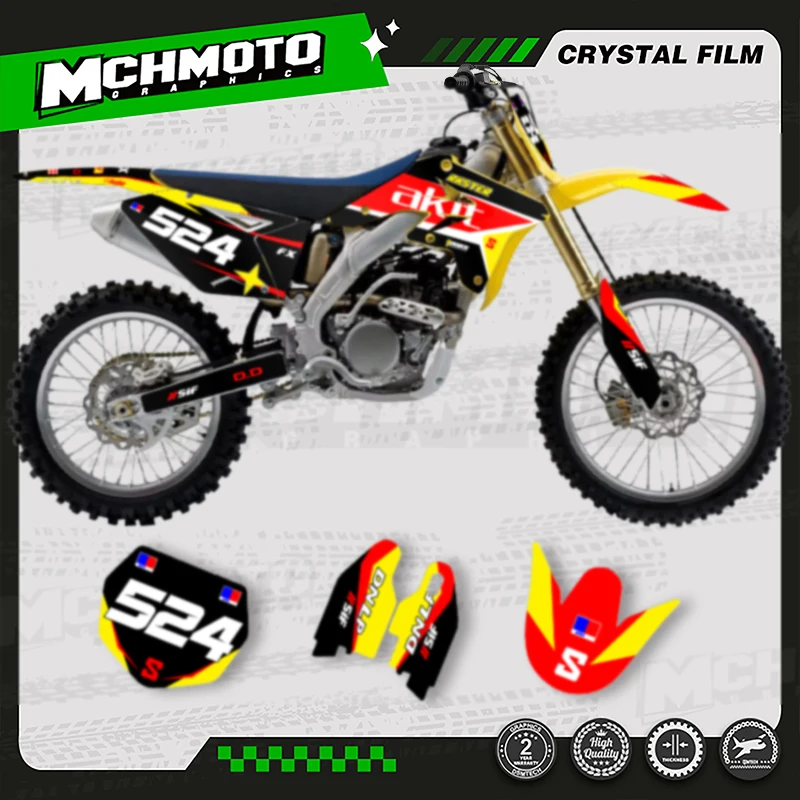 

MCHMFG MOTO Custom Team Motorcycle Graphics Background Decal Stickers Kit For SUZUKI 2007 2008 2009 RMZ 250 008