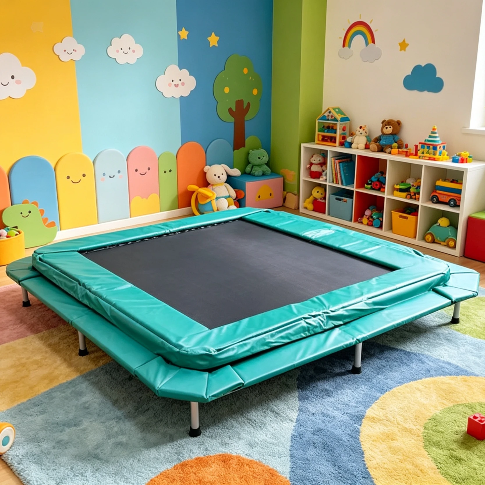 6-16ft Sunken In-Ground Round Rectangular Trampoline Domestic Family Play Gear 2026