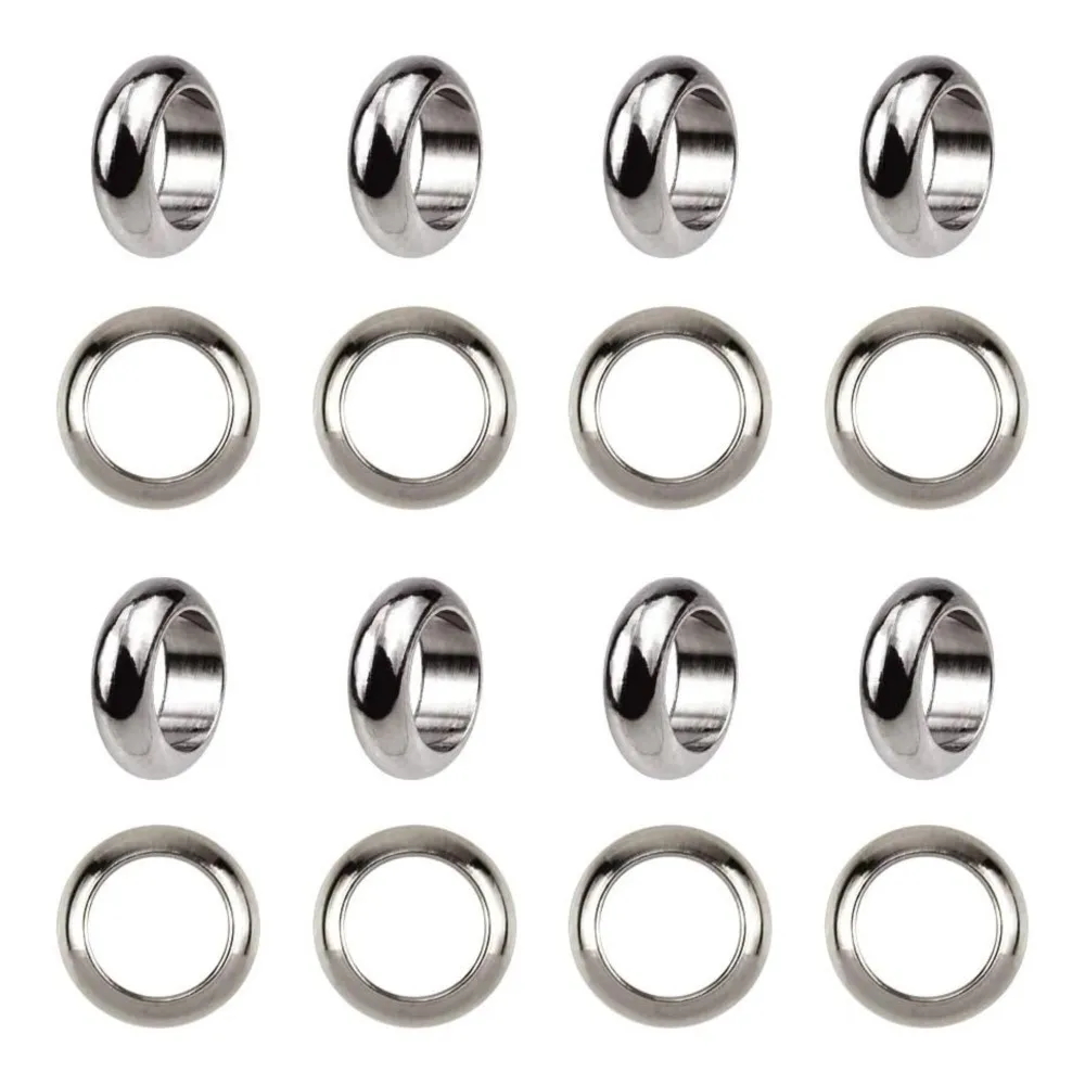 50pcs Stainless Steel Spacer Beads Gold Color Big Hole Stopper Beads for DIY Necklace Bracelet Jewelry Making Findings Supplies