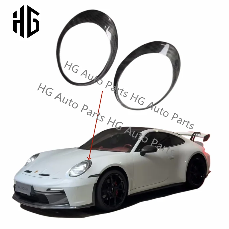 

Wholesale Carbon Fiber Headlight Frame Covers For Porsche Carrera 911 997 2004-2012 Front Bumper Lights Cover Car Accessories