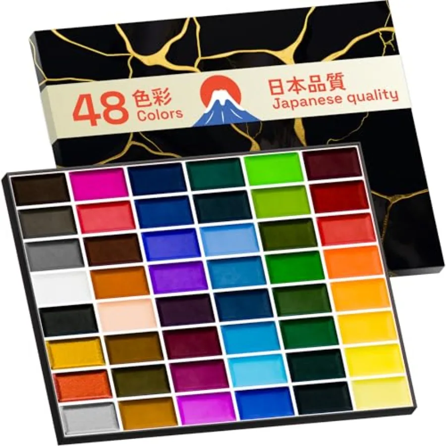 

Professional Watercolor Paint Set for Adults - Pigment-Rich, XL Pans, ASTM-I Lightfastness, High Tinting Strength Watercolor Se