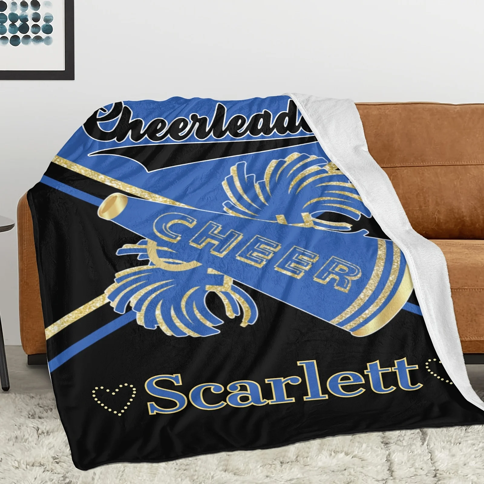 【 back to School 】 Customized name cheerleading squad blanket,suitable for all seasons,suitable for classrooms,dormitories
