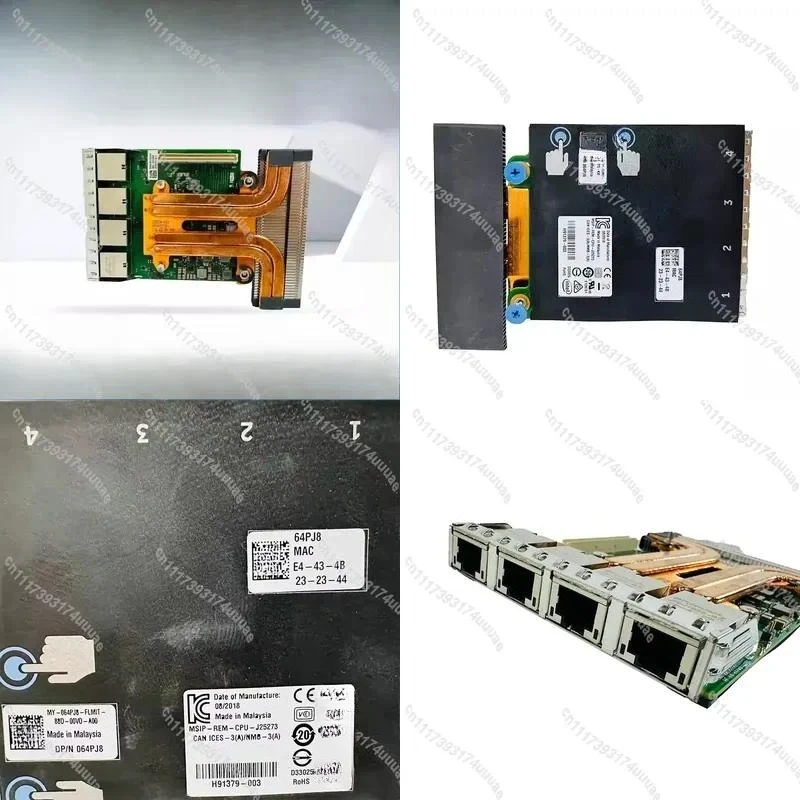 For DELL X550-T4 64PJ8 10GbE Quad Port Ethernet Network Interface Card PCIe NIC Adapter 10 Gigabit RJ45 LAN Daughter Board