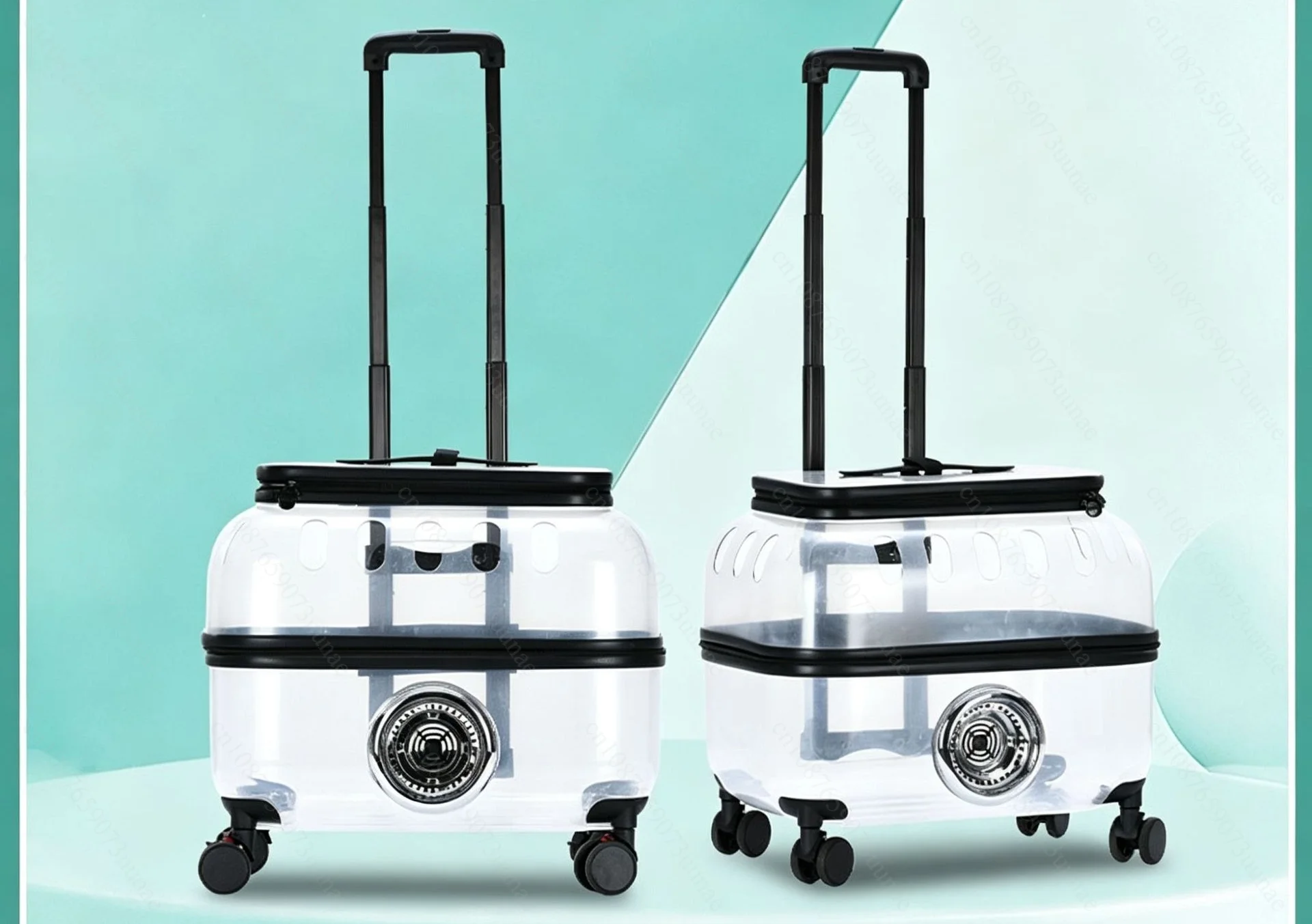 Pet Trolley Case Transparent Cat Suitcase Large Capacity Cat Out Cart Two Cats Multi-cat Portable Space Capsule