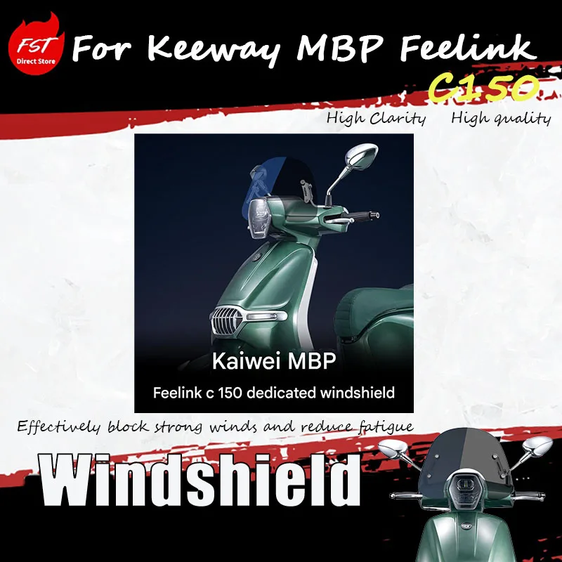 

For Keeway MBP Feelink C150, modified windscreen, front windshield, retro pedal motorcycle windshield