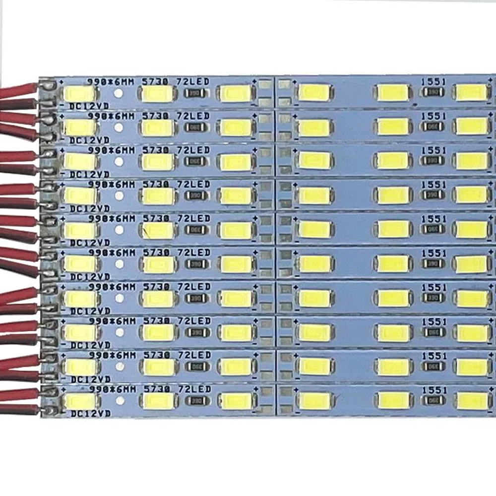 6MM PCB led bar light 6500K 3000K Warm Pure Whte SMD5730 DC12V LED hard Strip 50CM 20pcs