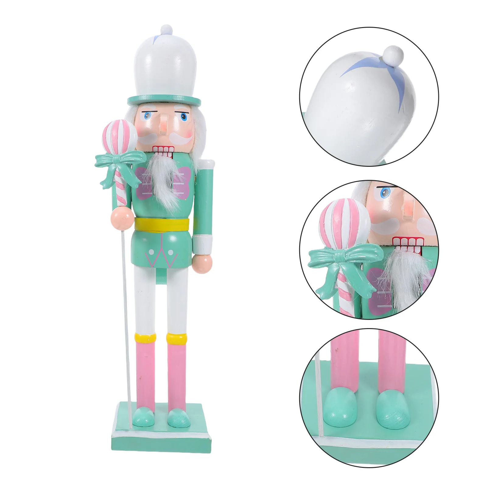 

Christmas Nutcracker Soldier Ornament - Handcrafted Wooden Holiday Decor for Shelf Fireplace Table Festive Atmosphere Enhancer