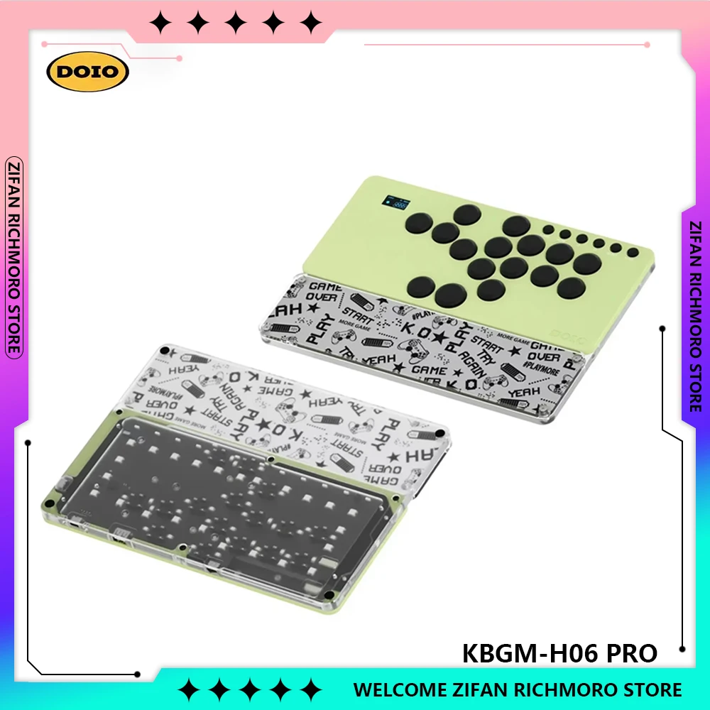 DOIO KBGM-H06 PRO SF HITBOX Portable A4 Arcade Joystick Gaming Keypad PS5 PS4 Switch Steam Aluminum Alloy KOF Tekken PC Gifts