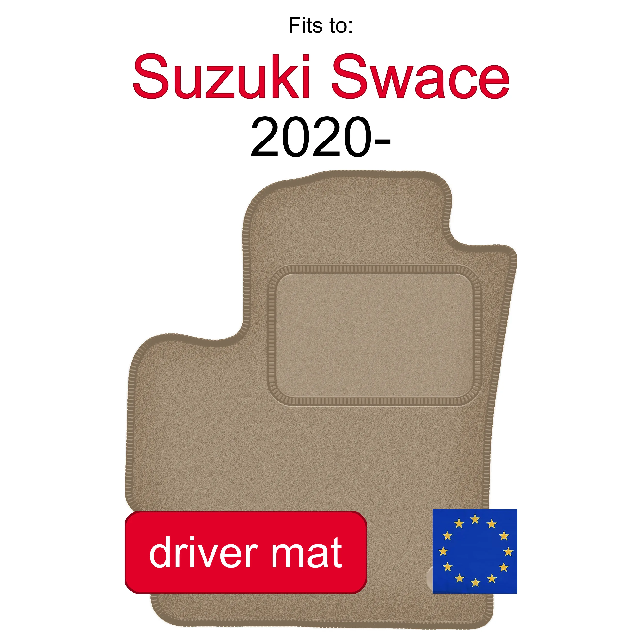 Velour tapijt voor bestuurderszijde voor Suzuki Swace stationwagen (2020-) -beige, passend (1 stuk)
