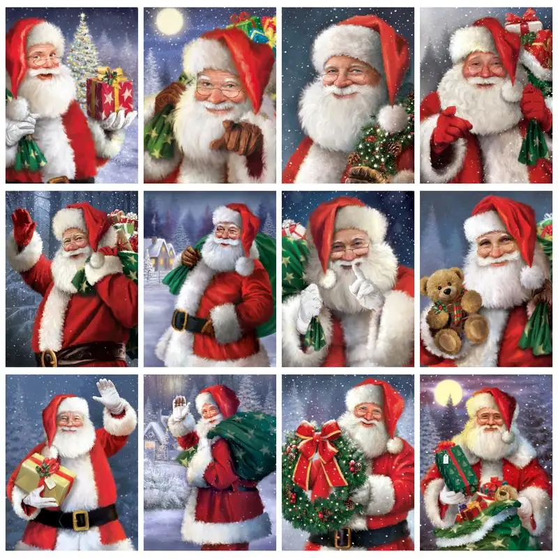 

RUOPOTY Diamond Painting Santa Claus Full Square/Round Embroidery Christmas Mosaic Picture Of Rhinestones Handmade Gift