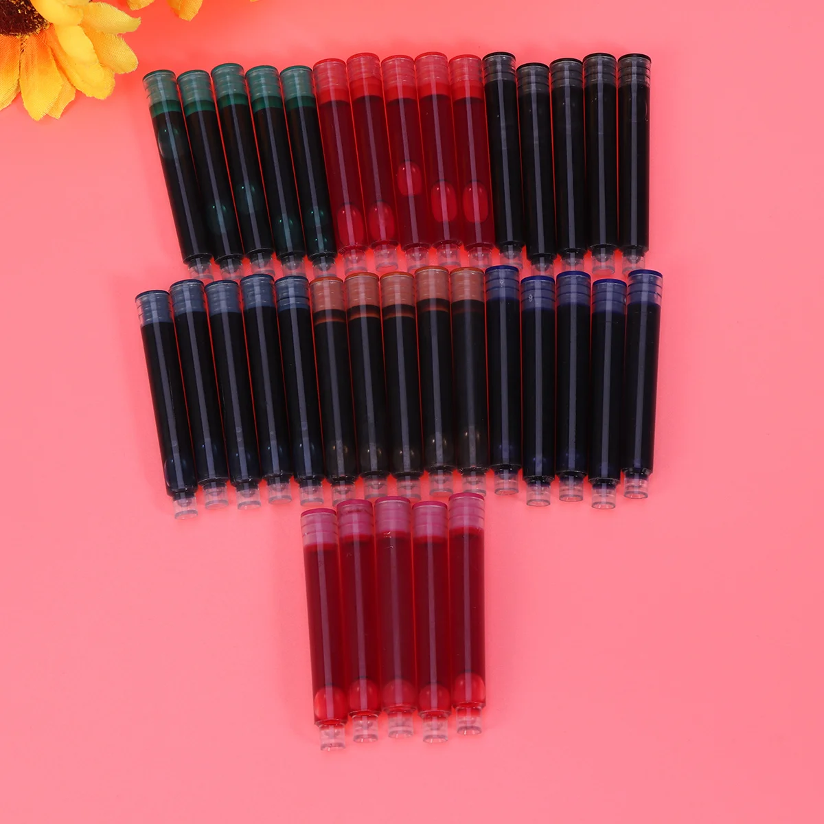 

35Pcs Fountain Pen Ink Refills Universal Quick Dry Ink Cartridges 7 Colors Disposable for Calligraphy Writing