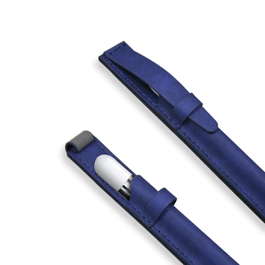 PU Pencil Holder Sleeve with Elastic Band for 9.7 10.5 12.9 Cases Perfect Fit Snug Secure Protection Blue