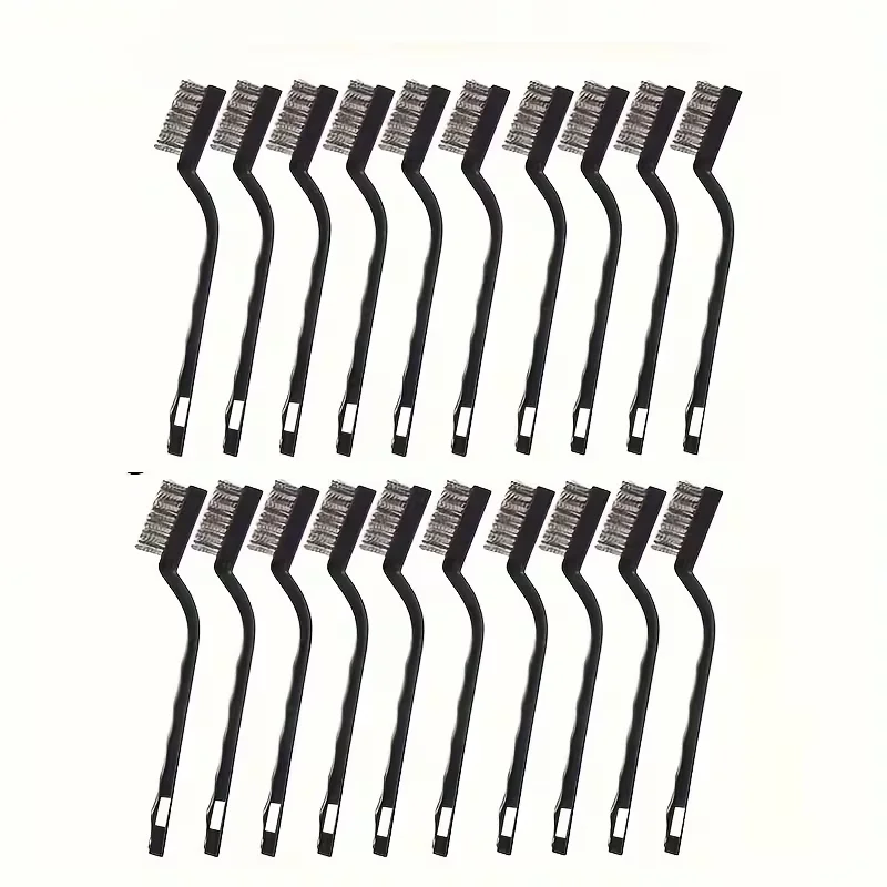 20/50Pcs Wire Brush Set Stainless Steel Bristles with Curved Handle Grip for Rust Dirt & Paint Scrubbing Deep Cleaning