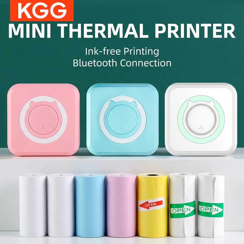 

Portable thermal printer mini print photo pocket thermal label printer 58mm printing wireless Bluetooth Android iOS printers