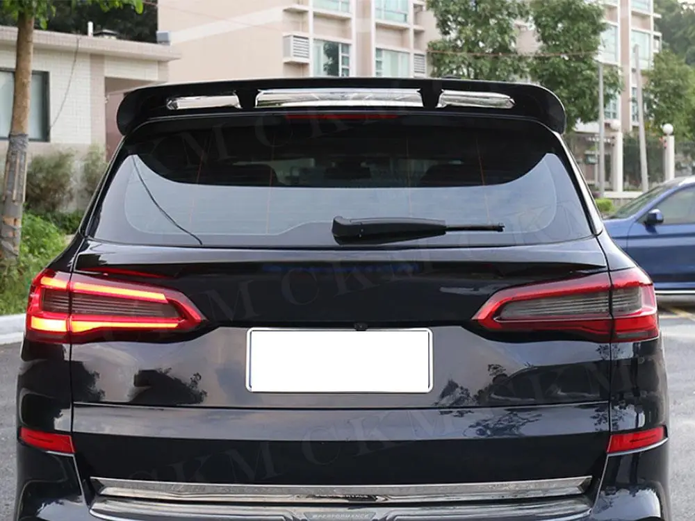 

CKMUUER For BMW X5 G05 2019+ ABS Carbon Rear Roof Spoiler Gloss Black Boot Top Wings Trims Cover Decoration Accessories Auto