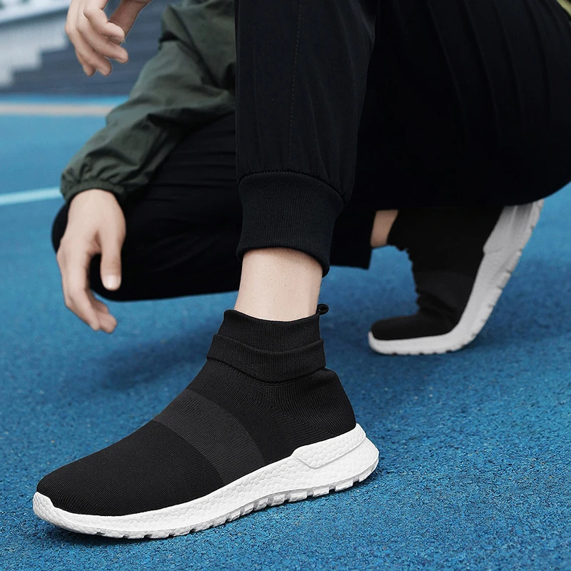 

Fashion High Top Sock Sneakers Women Sports Shoes Men Breathable Jogging Shoes Walking Shoes Chaussures Femme Size 36-46