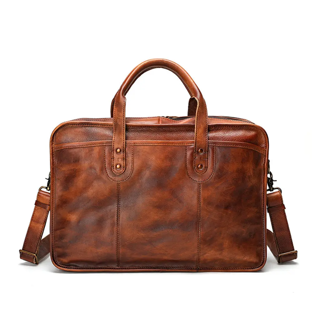 

Laptop Briefcase Bag Genuine Leather Handbags Casual 15.6 Pad Bag Daily Working Tote Bags Men Male bag for documents