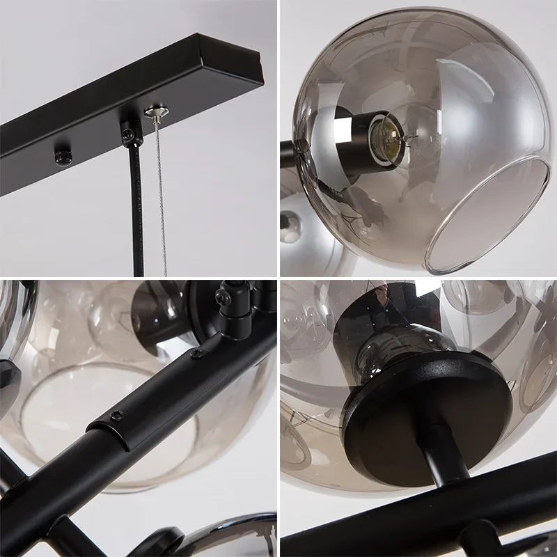 Nordic Glass Ball Pendant Lights Creative Suspension Hanging Lamp for Dining Living Room Kitchen image 6