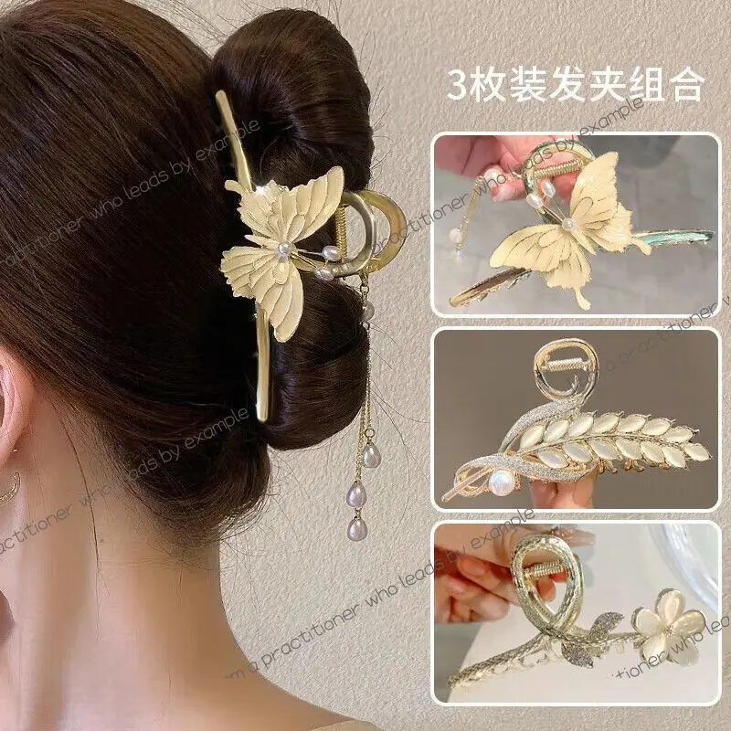 Bow hairpin, female back of head, hair disc, grab clip, advanced sense, exquisite fringed shark birthday gift for girlfriend