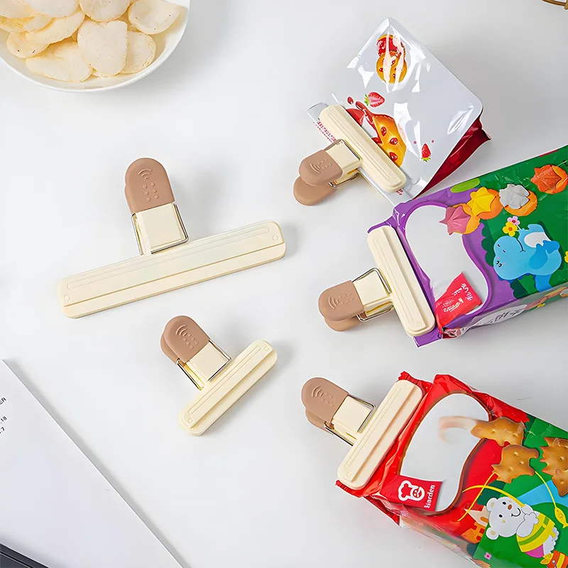 Clips para almacenamiento de alimentos: clips herméticos de sellado para aperitivos, patatas fritas, bolsas, organización de cocina, abrazaderas de plástico para bolsas aptas para alimentos