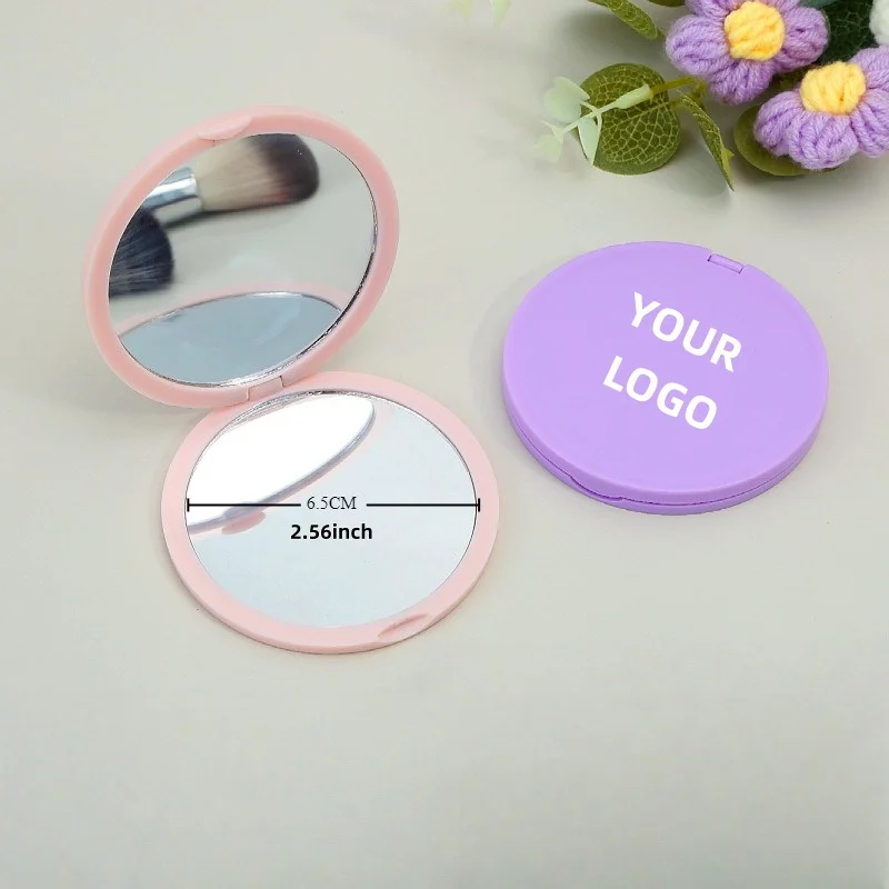 【شعار مخصص】50 قطعة مرآة دائرية مخصصة على الوجهين مناسبة لمرايا المكياج من مصنع الهدايا للمؤسسات بالجملة