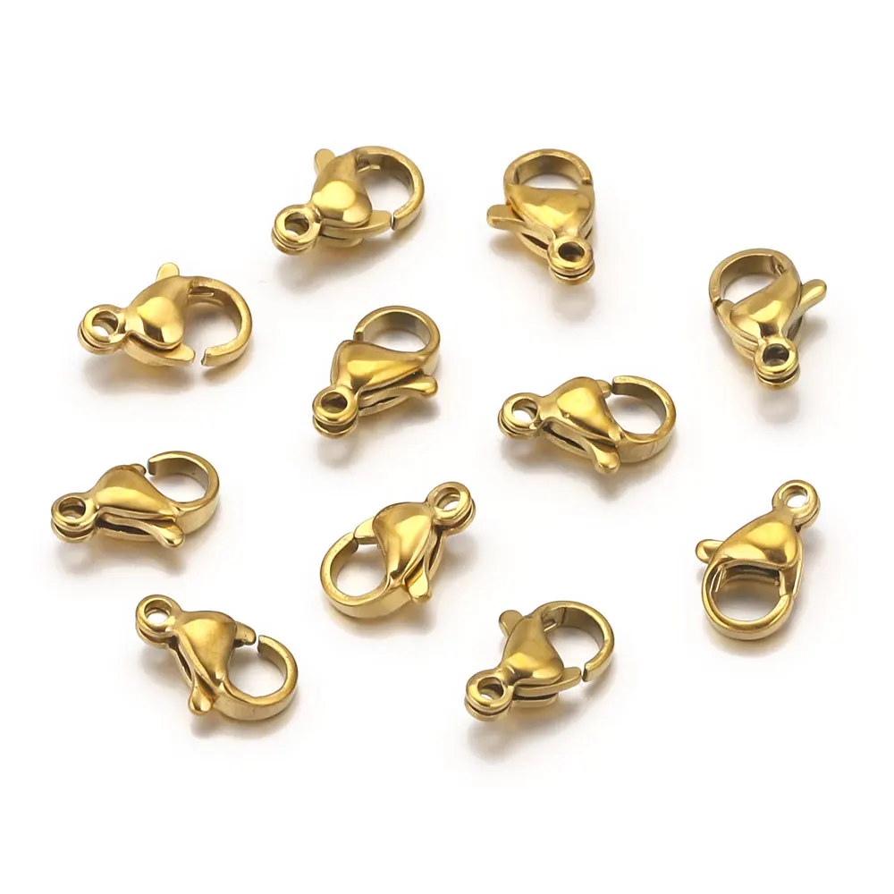 20pcs Stainless Steel Lobster Clasp for Bracelet Chain 18K PVD Gold-plated DIY Jewelry Making Findings Clasps Hook Supplies