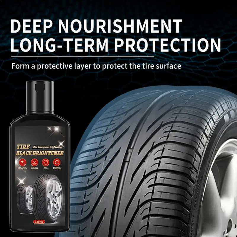 Wheel Cleaner High Shine Tire Cleaner 320ml Car Tire Coating Shine For High Gloss Shine Black Brightener Renewal For Tire